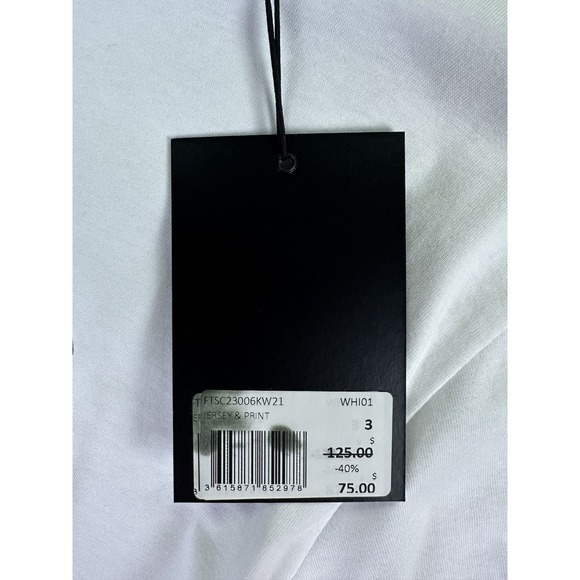 The Kooples Shirt Womens 3 Large White World Graphic Urban Chic Punk New - Picture 6 of 8